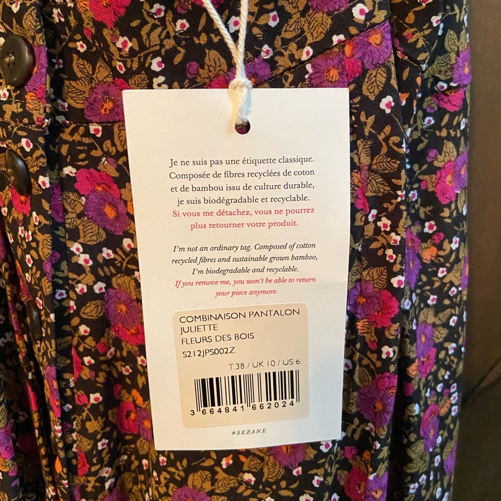 Sezane Pink Floral Ruffle-Strap Jumpsuit - Picture 11 of 12